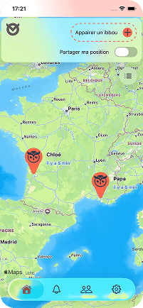 Positions partagées sur la carte ibbou